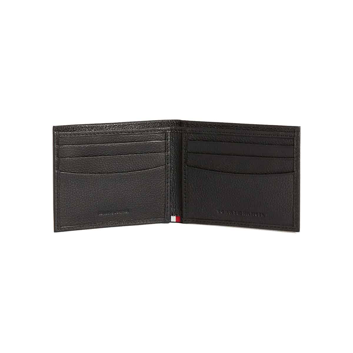 Portofel Tommy Hilfiger Gus RFID Slimfold Wallet, din piele, Negru