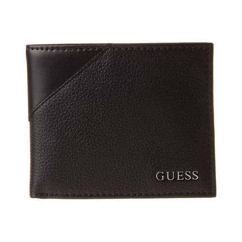 GUESS Monterrey Billfold men's leather wallet with removable passcase, Black