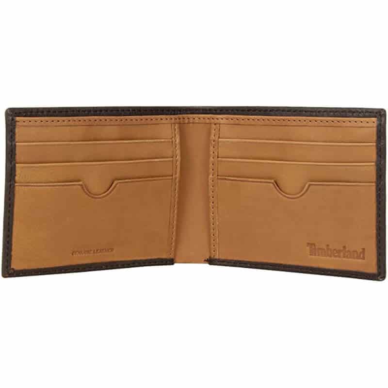 Portofel din piele pentru barbati Timberland Cloudy Contrast Billfold, Maro