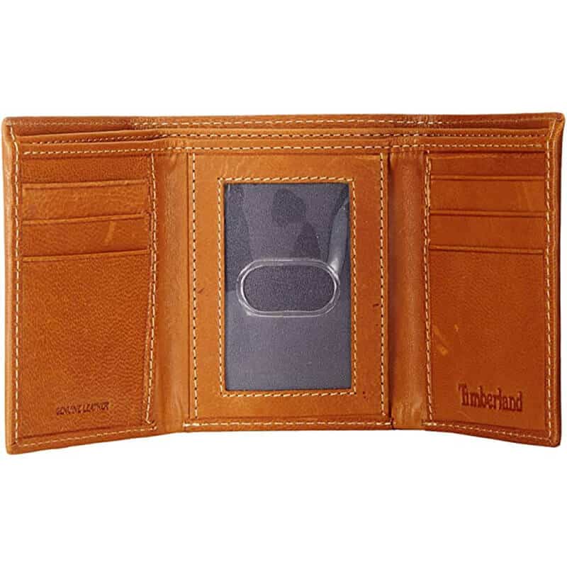 Portofel din piele pentru barbati Timberland Cloudy Trifold, Maro