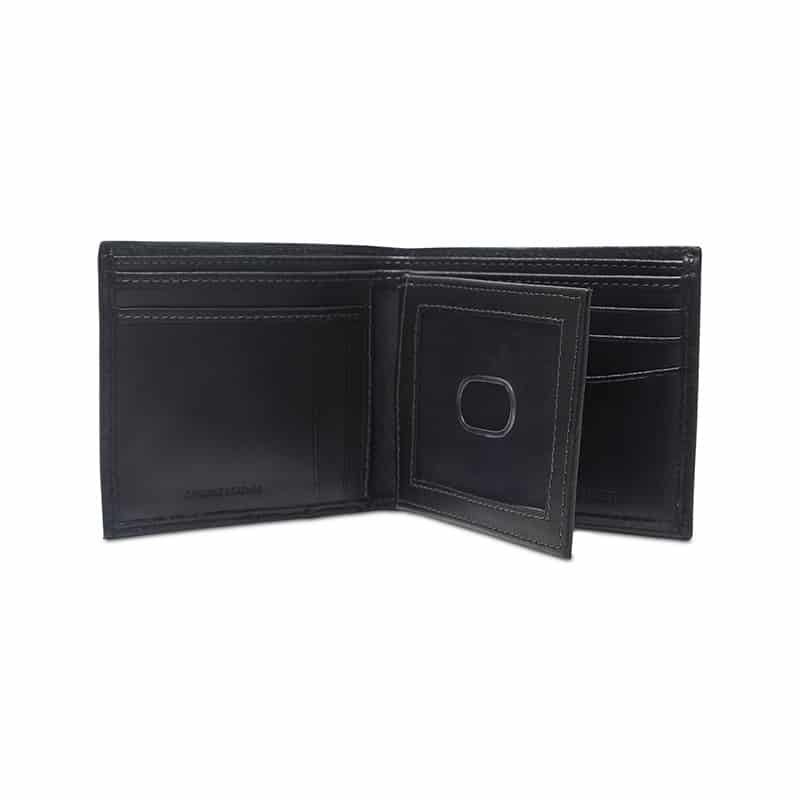 Portofel din piele pentru barbati Tommy Hilfiger Slim Extra-Capacity Leather Wallet, Negru