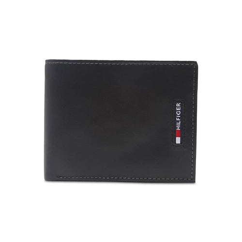 Tommy Hilfiger Slim Extra-Capacity men's leather wallet, Black