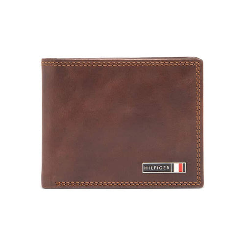 Tommy Hilfiger Slimfold RFID men's leather wallet, Brown