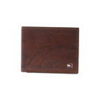 Portofel din piele pentru barbati Tommy Hilfiger Traveler RFID Extra-Capacity Bifold Wallet, Maro