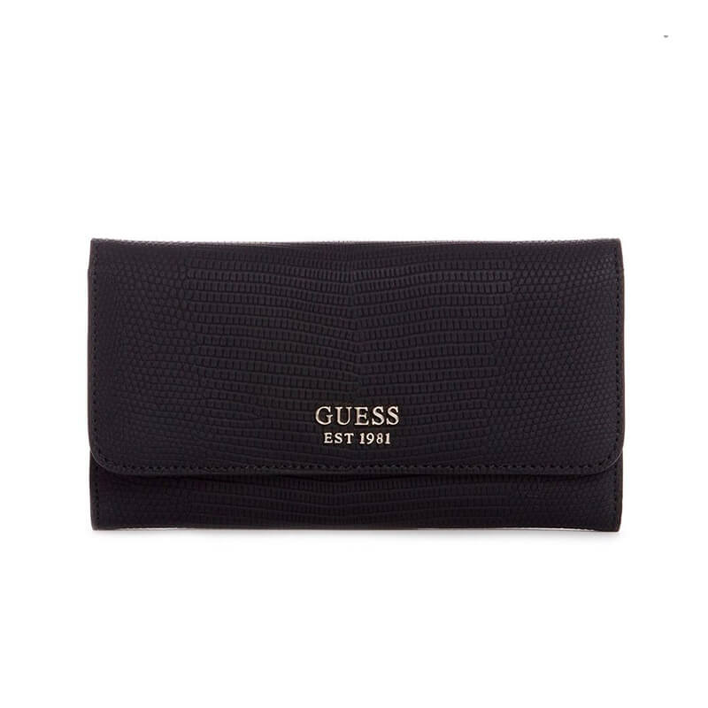 Portofel pentru femei Guess Lyndi Slim Clutch Wallet, Negru