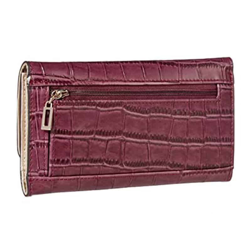 Portofel pentru femei Guess Lyndi Slim Clutch Wallet, Visiniu