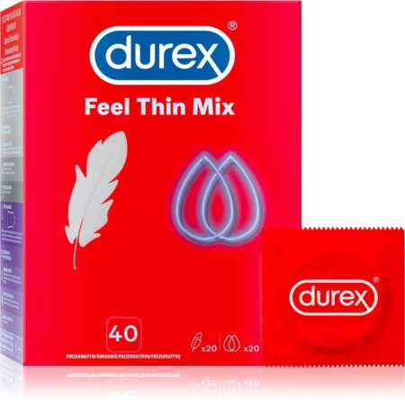Prezervative Durex Ultra Thin 40, Feel Thin Mix, 40 bucati
