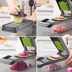 Razatoare multifunctionala Edman, pentru legume/fructe, cu 7 accesorii interschimbabile