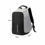 Rucsac / Ghiozdan Edman rezistent la apa, Antifurt, pentru laptop de 15.6", cu port incarcare USB, cablu USB inclus, Negru/Gri