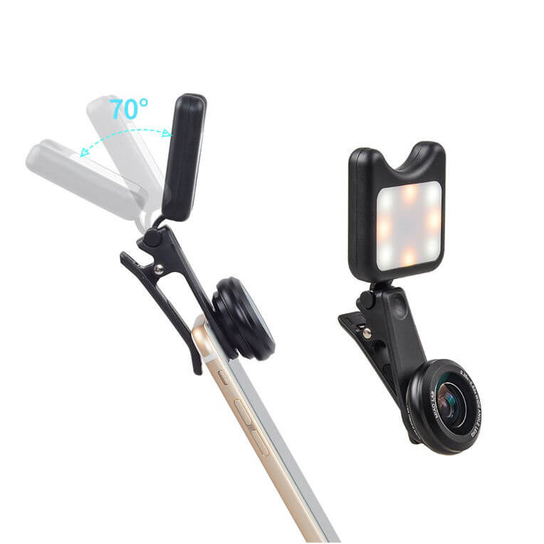 Set 3 in 1 Apexel APL-3663FLBK lentile foto Wide/Macro si Blit Flash Led