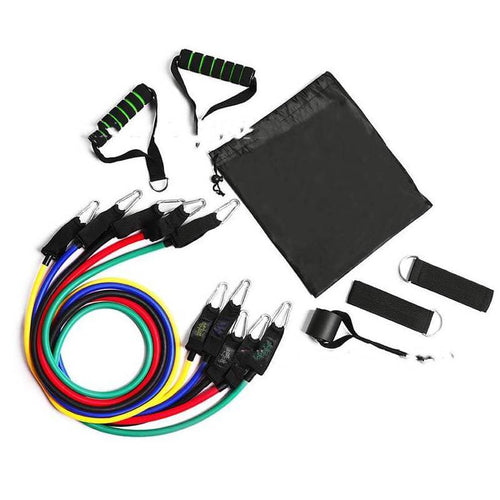 Edman EXT fitness training set with latex resistance bands, handles, door anchor and ankle straps