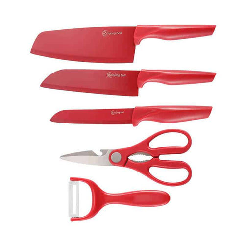 Kitchen knife set, steel, different sizes, 5 pieces