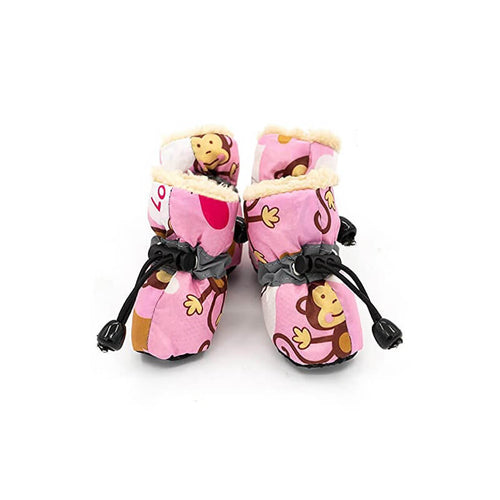 Edman Protector Pet Care Monkey dog boots, Pink, set of 4
