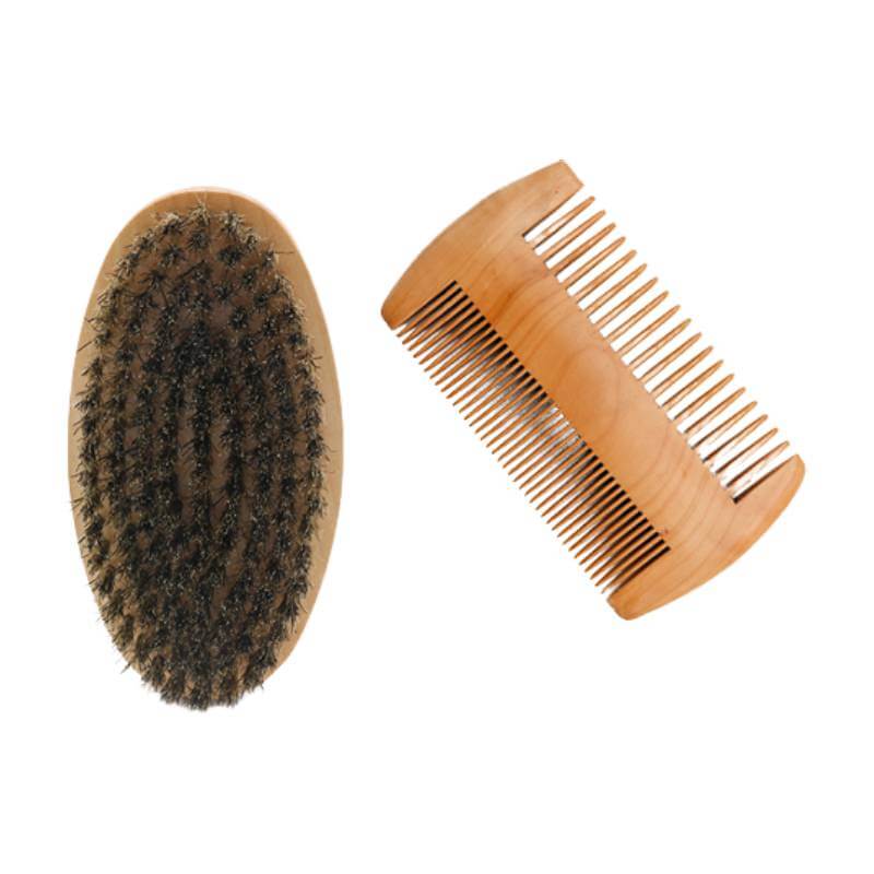 Set ingrijire barba, Kit grooming potrivit pentru orice barbat, contine perie, pieptene, foarfeca, saculet de transport, brici, 6 piese