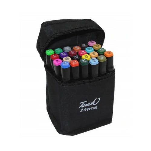 Edman marker set, fine and broad tips, storage bag, Multicolour