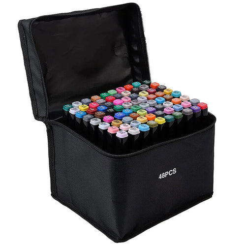 Edman marker set, fine and broad tips, storage bag, Multicolour