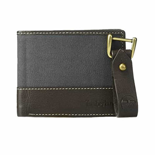 Timberland men's leather/textile wallet set + key fob, Canvas & Leather Billfold