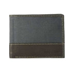 Set portofel pentru barbati Timberland piele/textil + breloc Canvas & Leather Billfold, Maro/Albastru