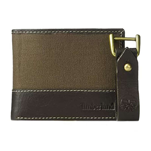 Timberland men's leather/textile wallet set + key fob, Canvas & Leather Billfold