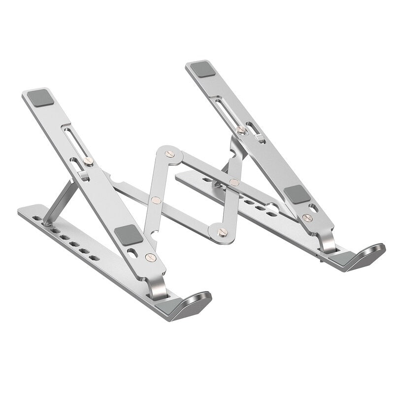 Suport-laptop-tableta-Edman-stand-pliabil-reglabil-universal-non-alunecos-aluminiu-argintiu