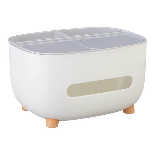 Edman organiser stand, napkin dispenser, 3 compartments, non-slip feet, white/grey, 21x16x12cm