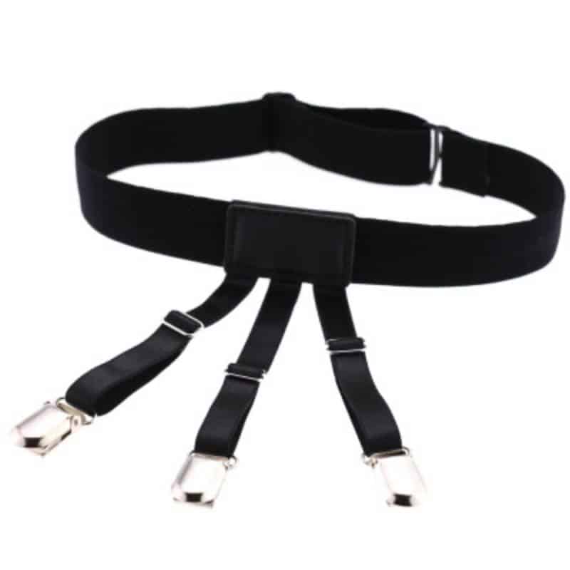 Suspensoare Edman anti-alunecare pentru camasa, negru, set 2 bucati