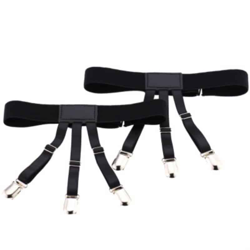 Suspensoare Edman anti-alunecare pentru camasa, negru, set 2 bucati