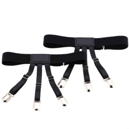Edman non-slip shirt stays, black, set of 2