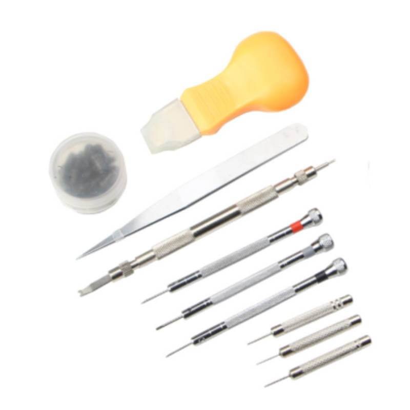 Trusa de scule pentru repararea ceasului, Edman, 13 piese, neagra, husa inclusa