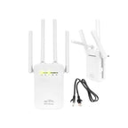 Amplificator de Semnal Wireless Edman, Range Extender Retea WIFI, Retea 2,4GHz, Viteza 300Mbs, 4 Antene, Slot LAN, Compatibil cu 3G / 4G / 5G, Raza de actiune pana la 300M, Alb
