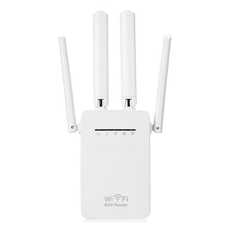 Amplificator de Semnal Wireless Edman, Range Extender Retea WIFI, Retea 2,4GHz, Viteza 300Mbs, 4 Antene, Slot LAN, Compatibil cu 3G / 4G / 5G, Raza de actiune pana la 300M, Alb