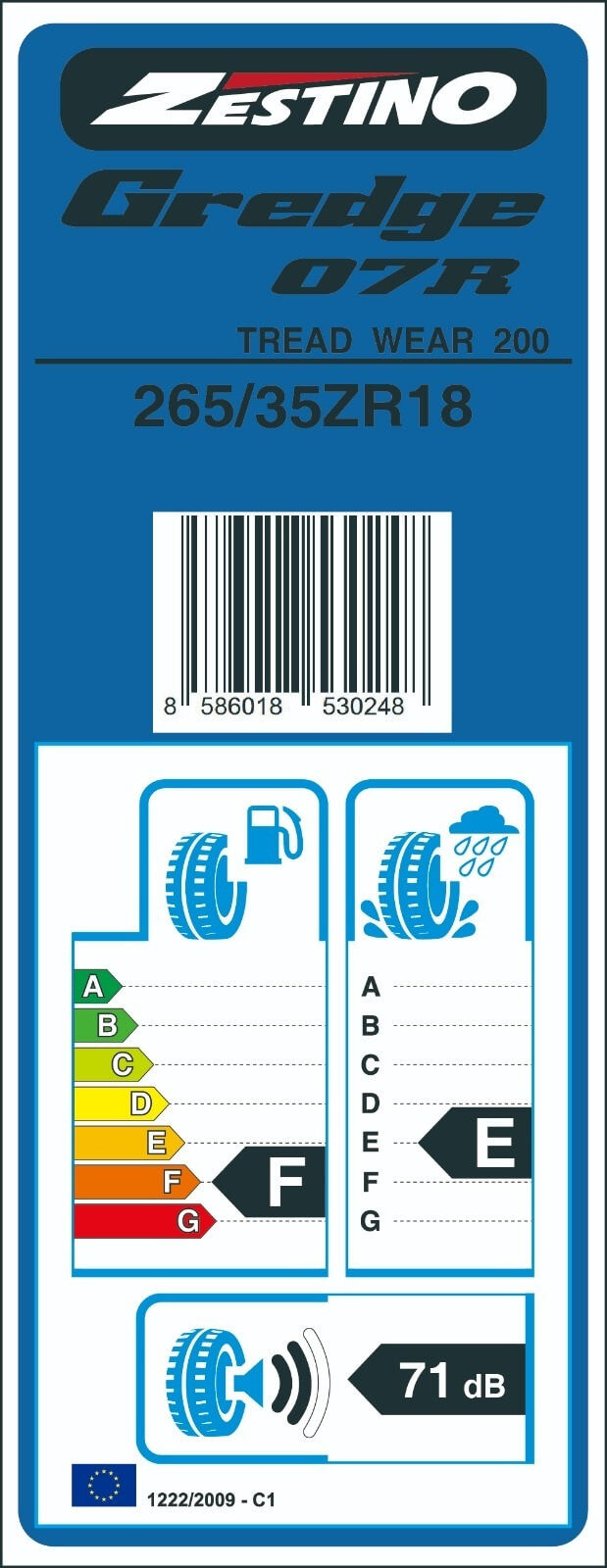 Anvelopa Zestino Gredge 07R TW200 Semi-slick, 265/35R18