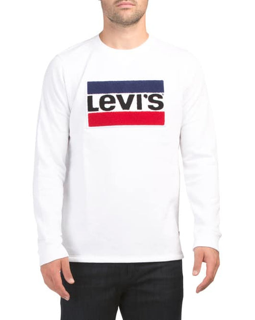Levi's Davidson Chenille Patch sweatshirt with embroidered logo, White/Red