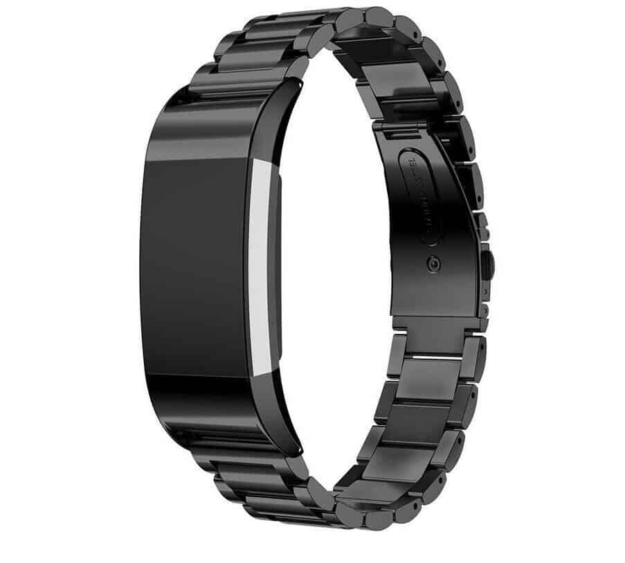Curea metalica Edman 3Z pentru Fitbit Charge 2, Negru