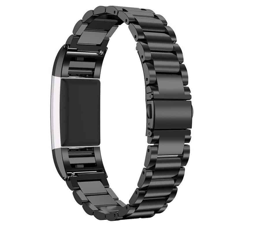 Curea metalica Edman 3Z pentru Fitbit Charge 2, Negru