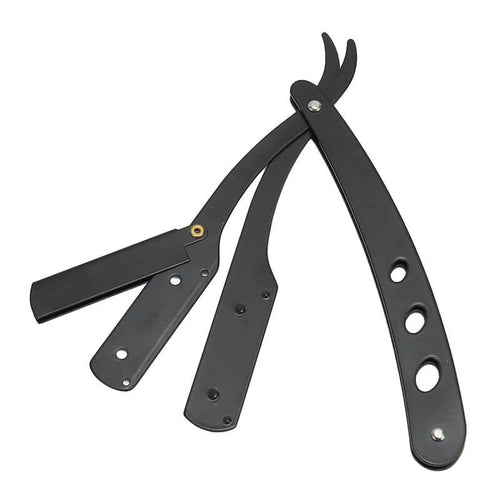 Edman straight razor with replaceable blade, stainless steel
