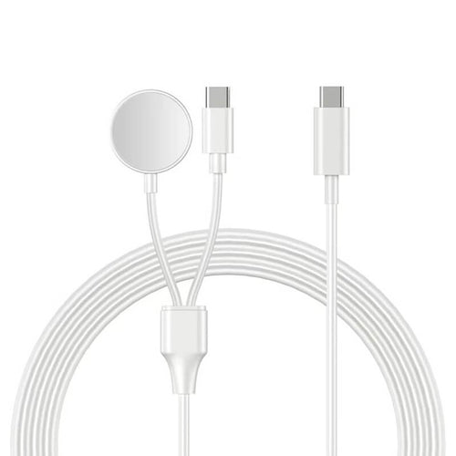 Edman 2-in-1 USB-C magnetisches Schnellladekabel kompatibel mit Apple Watch / iPhone, Weiß
