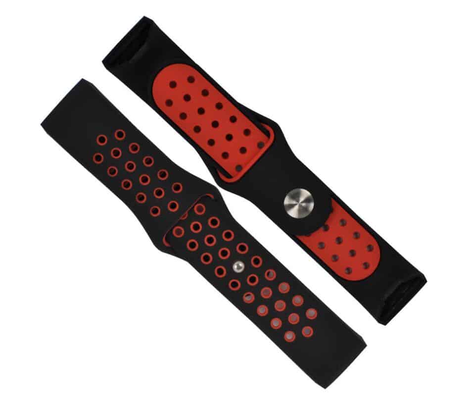 Curea Bratara sport Edman pentru Fitbit Charge 3 / 4, marimea S, Negru/Rosu