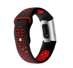 Curea Bratara sport Edman pentru Fitbit Charge 3 / 4, marimea S, Negru/Rosu
