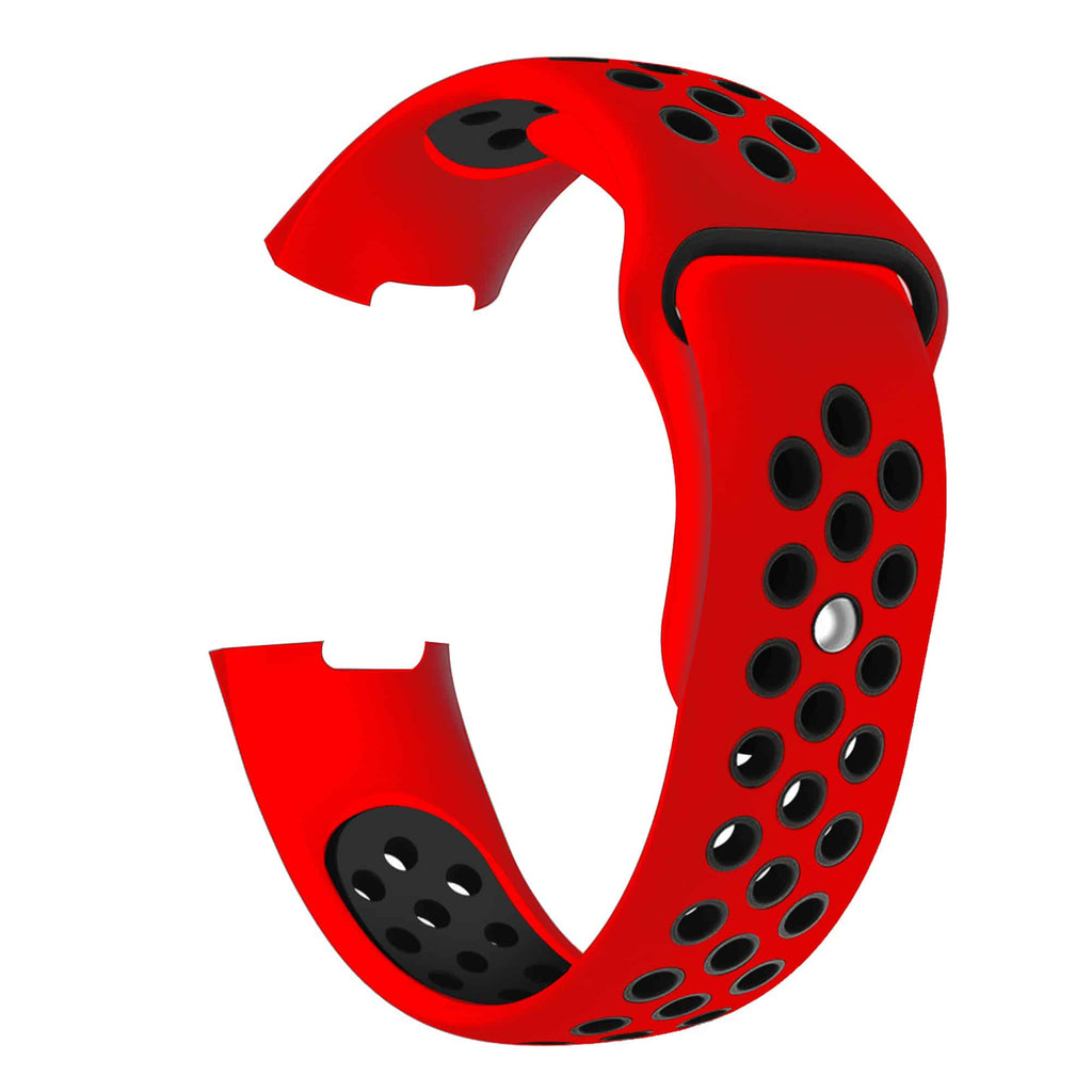 Curea Bratara sport Edman pentru Fitbit Charge 3 / 4, marimea S, Rosu/Negru
