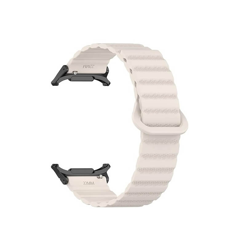Curea cu prindere magnetica Edman siliconica compatibila Galaxy Watch Ultra, Alb