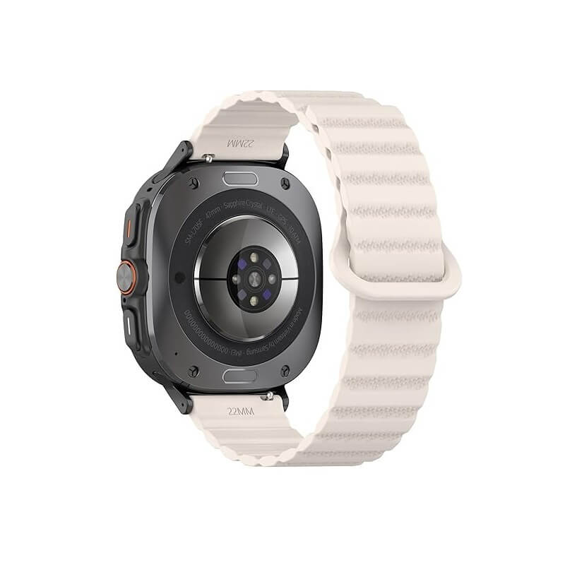 Curea cu prindere magnetica Edman siliconica compatibila Galaxy Watch Ultra, Alb