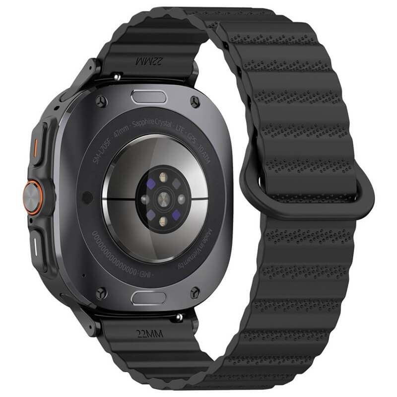 Curea cu prindere magnetica Edman siliconica compatibila Galaxy Watch Ultra, Negru