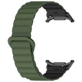 Curea cu prindere magnetica Edman siliconica compatibila Galaxy Watch Ultra, Verde-Negru