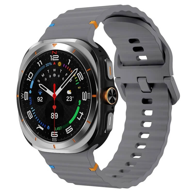 Curea Edman siliconica compatibila Galaxy Watch Ultra, Gri Inchis