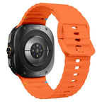 Curea Edman siliconica compatibila Galaxy Watch Ultra, Portocaliu