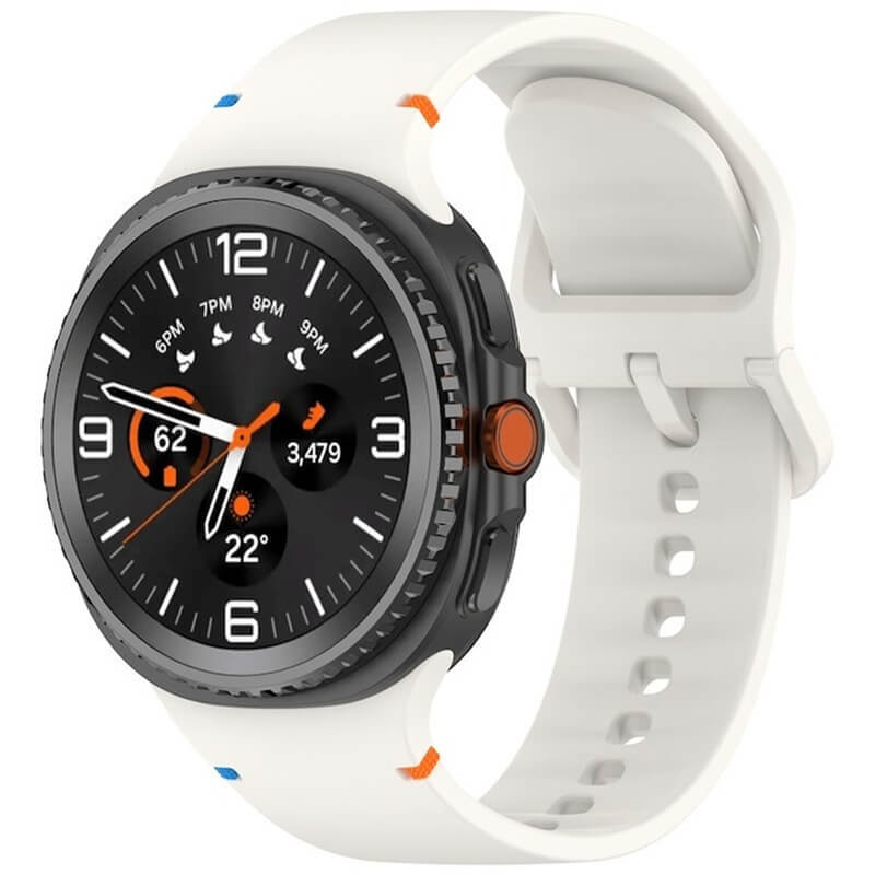Curea Edman siliconica S/M compatibila Galaxy Watch 8 / Watch 8 Classic, Alb