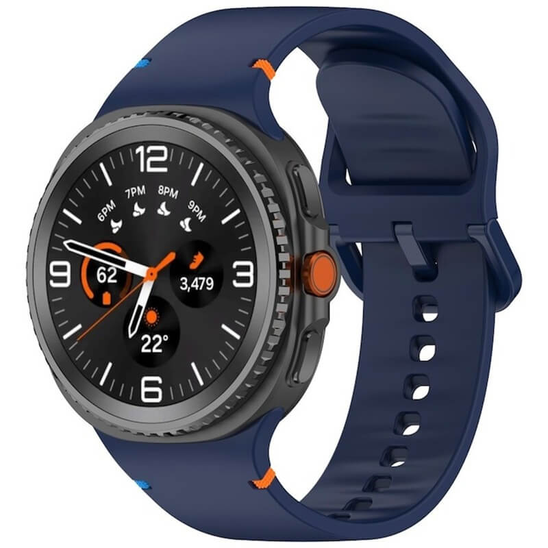 Curea Edman siliconica S/M compatibila Galaxy Watch 8 / Watch 8 Classic, Albastru