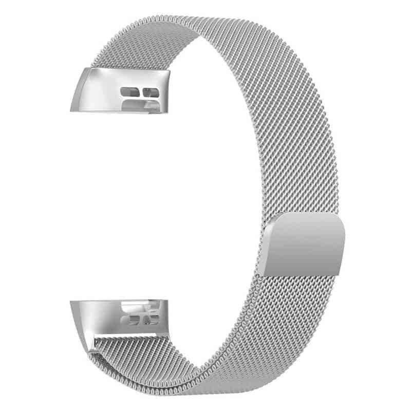 Curea metalica magnetica Edman pentru Fitbit Charge 3 / 4, marimea S, Argintiu