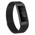 Curea metalica magnetica Edman pentru Fitbit Charge 3 / 4, marimea S, Negru